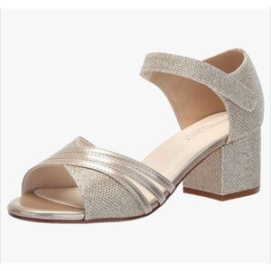Dyables 11W Champagne Touch Ups Women's Foster Heeled Sandal Gold Sparkly NIB